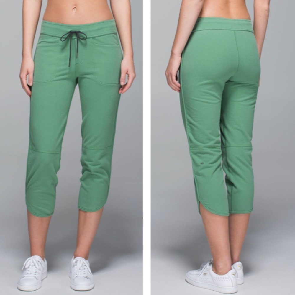 lululemon athletica Green Cropped Drawstring Pants